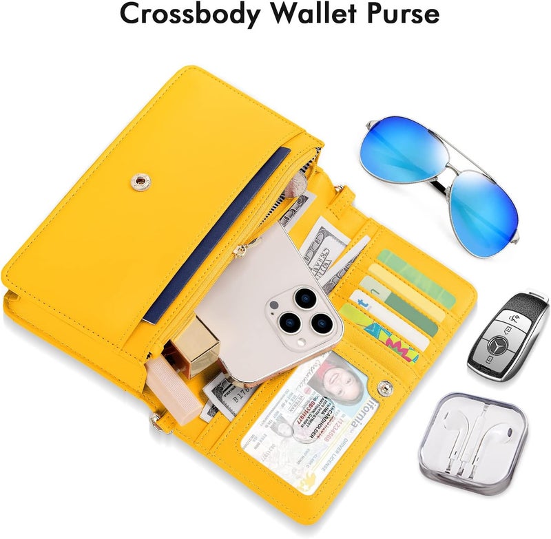 Nuoku Crossbody Bag for Women Cellphone Little Purse with Credit Card Slots Lightweight Leather Wristlet Wallet | Cellphone, Little Purse, Lightweight - Image 5